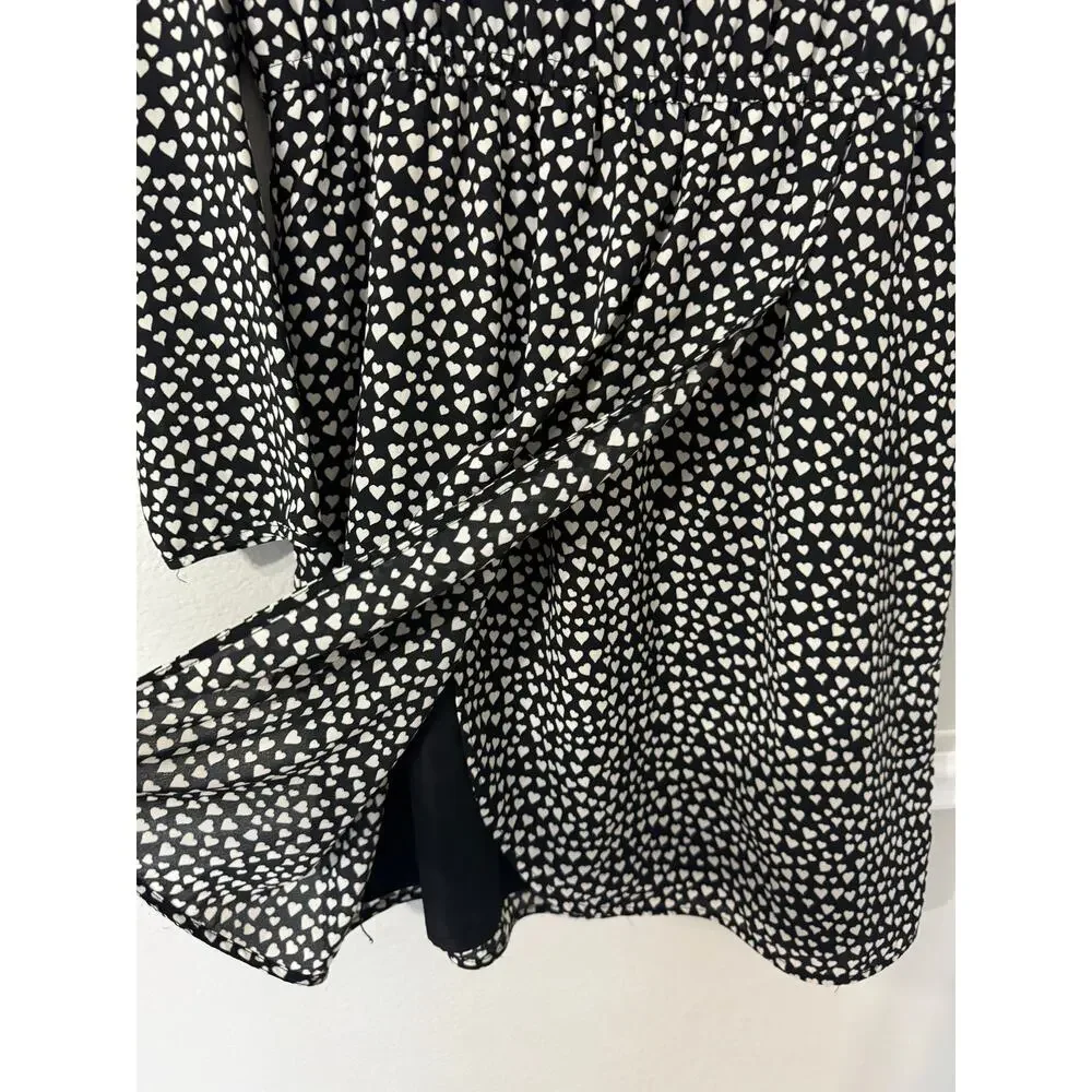 J. Crew Mercantile Long Sleeve Printed‎ Heart Dress Size 10